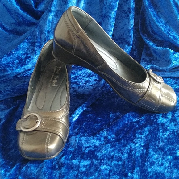 Josef Seibel Shoes - Josef Seibel Metallic Gray Wedge with Buckle